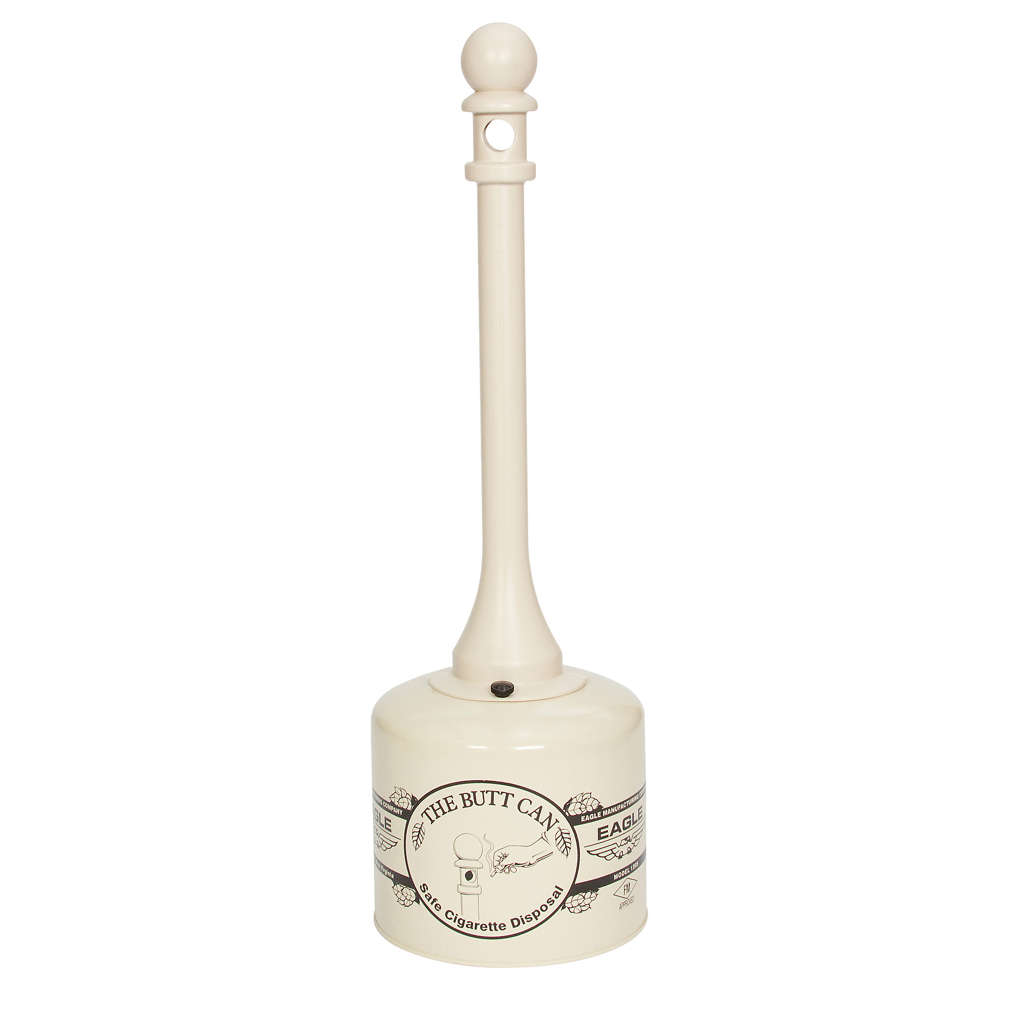 Eagle Butt Can — 5 Gallon, Metal and Poly, Beige, Model# 1205BEI